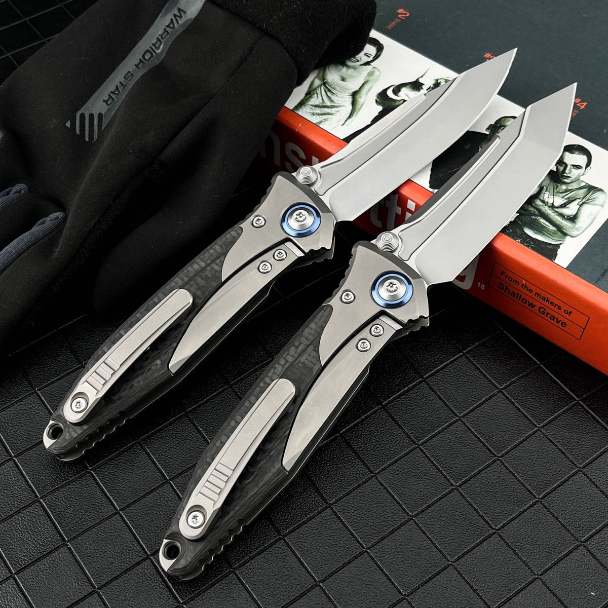 M390 Steel Folding Pocket Knife TC4 Titanium Carbon Fiber Handle Thumb Stud Sub-Frame Lock EDC Folder