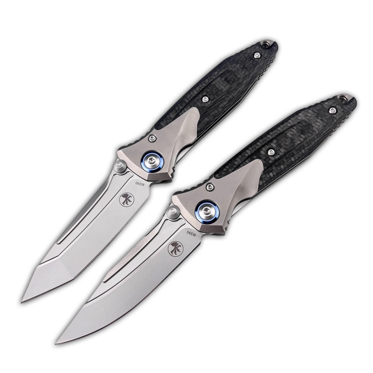 M390 Steel Folding Pocket Knife TC4 Titanium Carbon Fiber Handle Thumb Stud Sub-Frame Lock EDC Folder