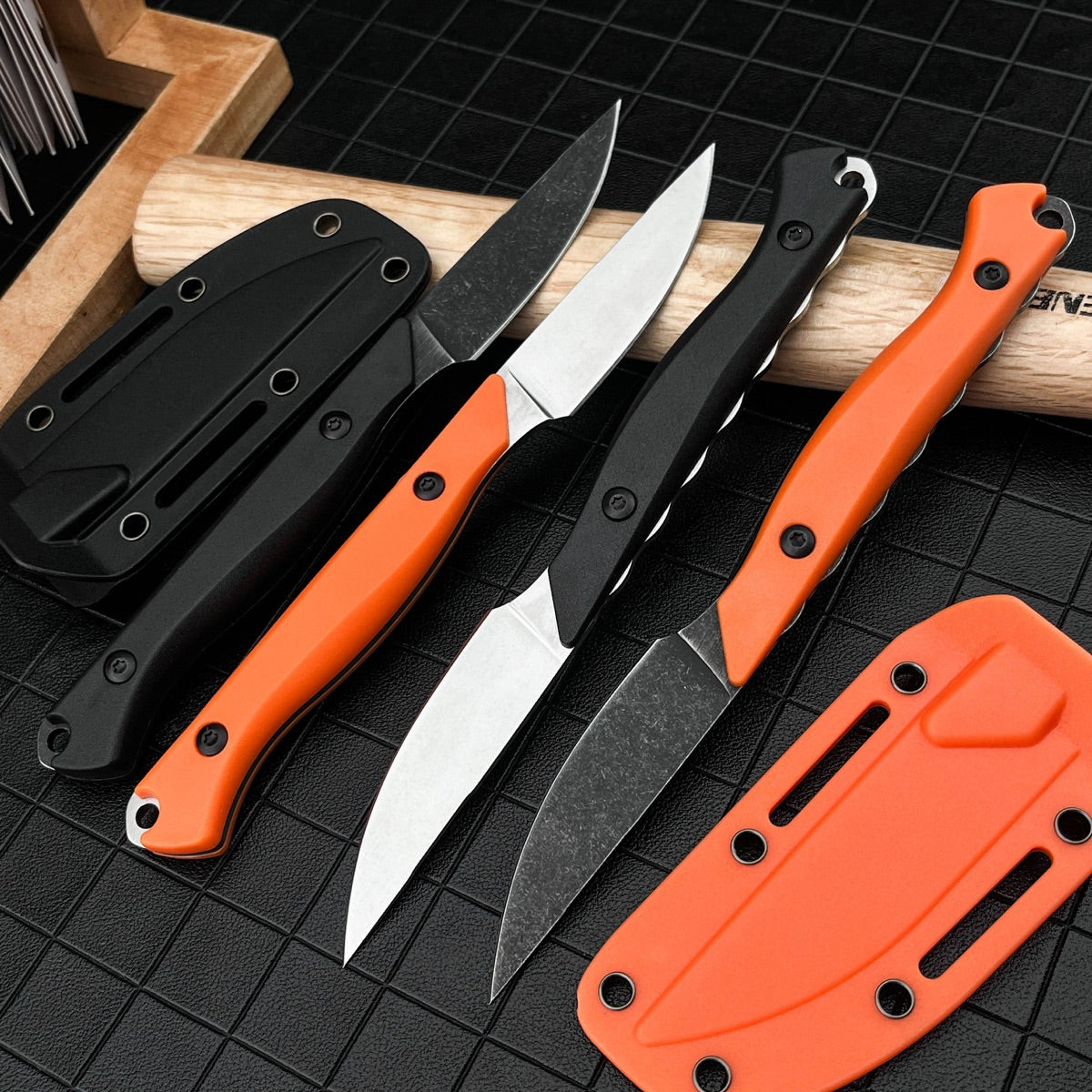 Compact Full Tang Fixed Blade EDC Knife with 8Cr13MoV Steel Blade, Ergonomic Nylon Handle & Molded Sheath for Outdoor Camping