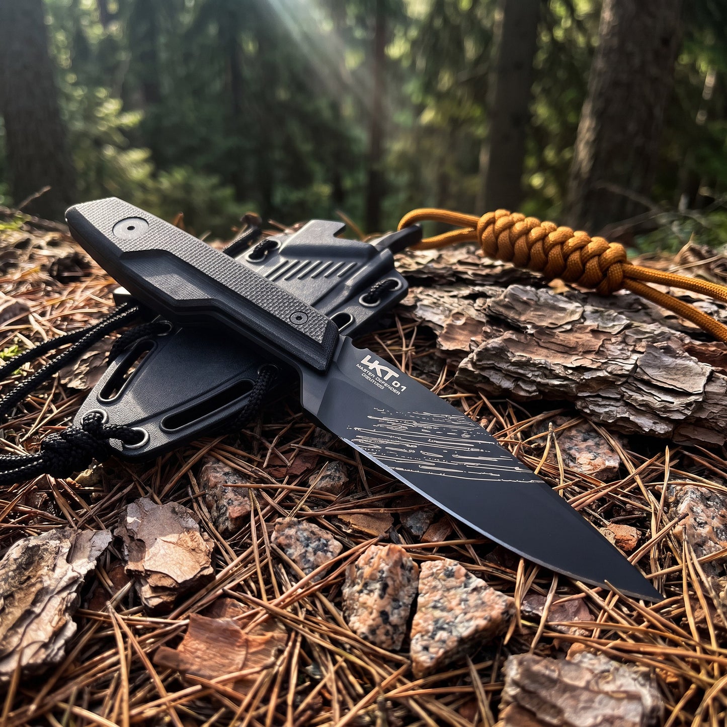 Full Tang N690 Steel Fixed Blade Outdoor Knife with G10 Handle and Protective Sheath