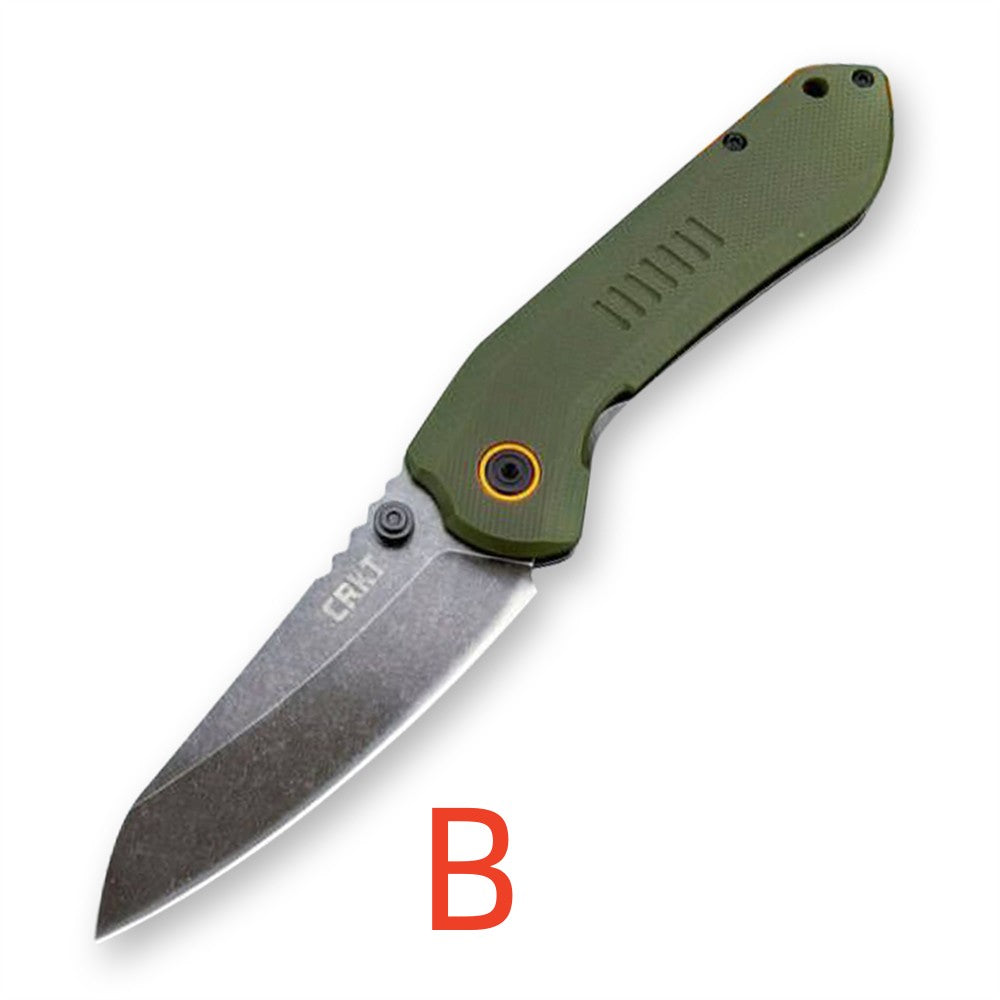 Outdoor Tactical CRKT 6280 Pocket Folding Knife 8Cr13MoV Blade 420 Steel + Carbon Fiber Handle/G10 Green Handle Hunting Defense Rescue Tool EDC