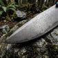 Damascus Folding Pocket Knife - Lightweight TC4 Handle, Drop Point Steel Blade, Dual Thumb Stud, Crossbar Lock, Deep Carry Clip