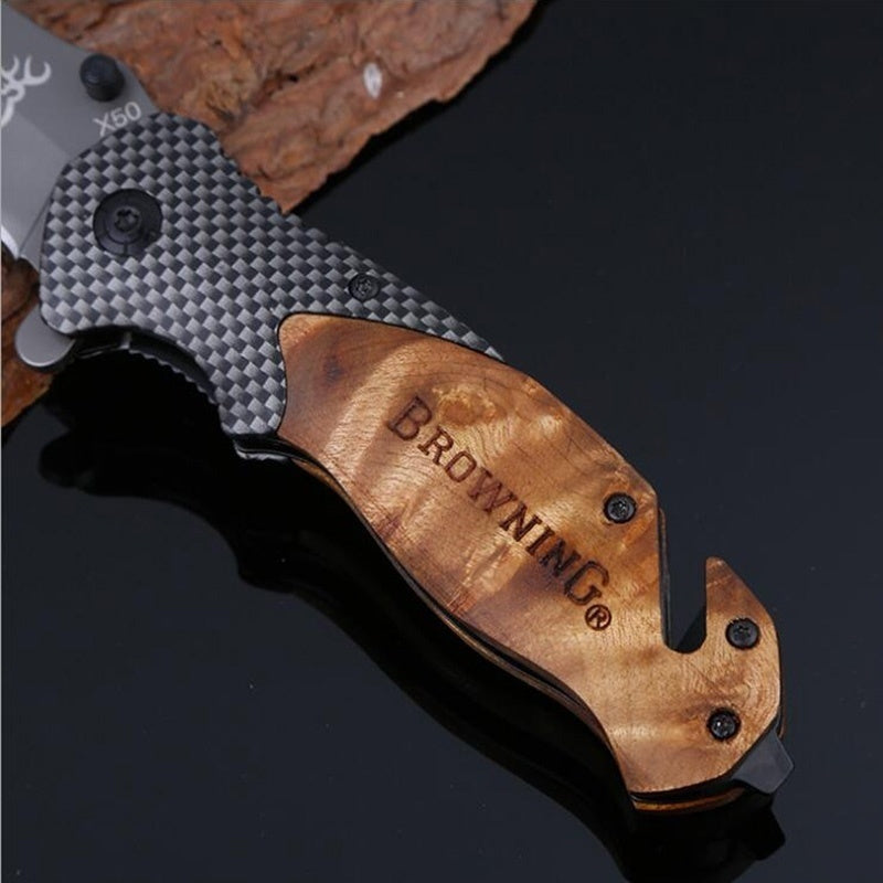 Browning 440C Stainless Steel Blade Titanium Coating Outdoor EDC Tactical Folding Pocket Knife