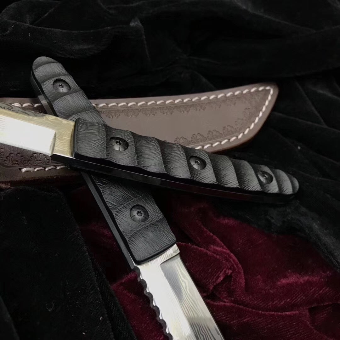 Hand Forged 400C Steel Hunting Dagger Knife Fixed Blade + Case