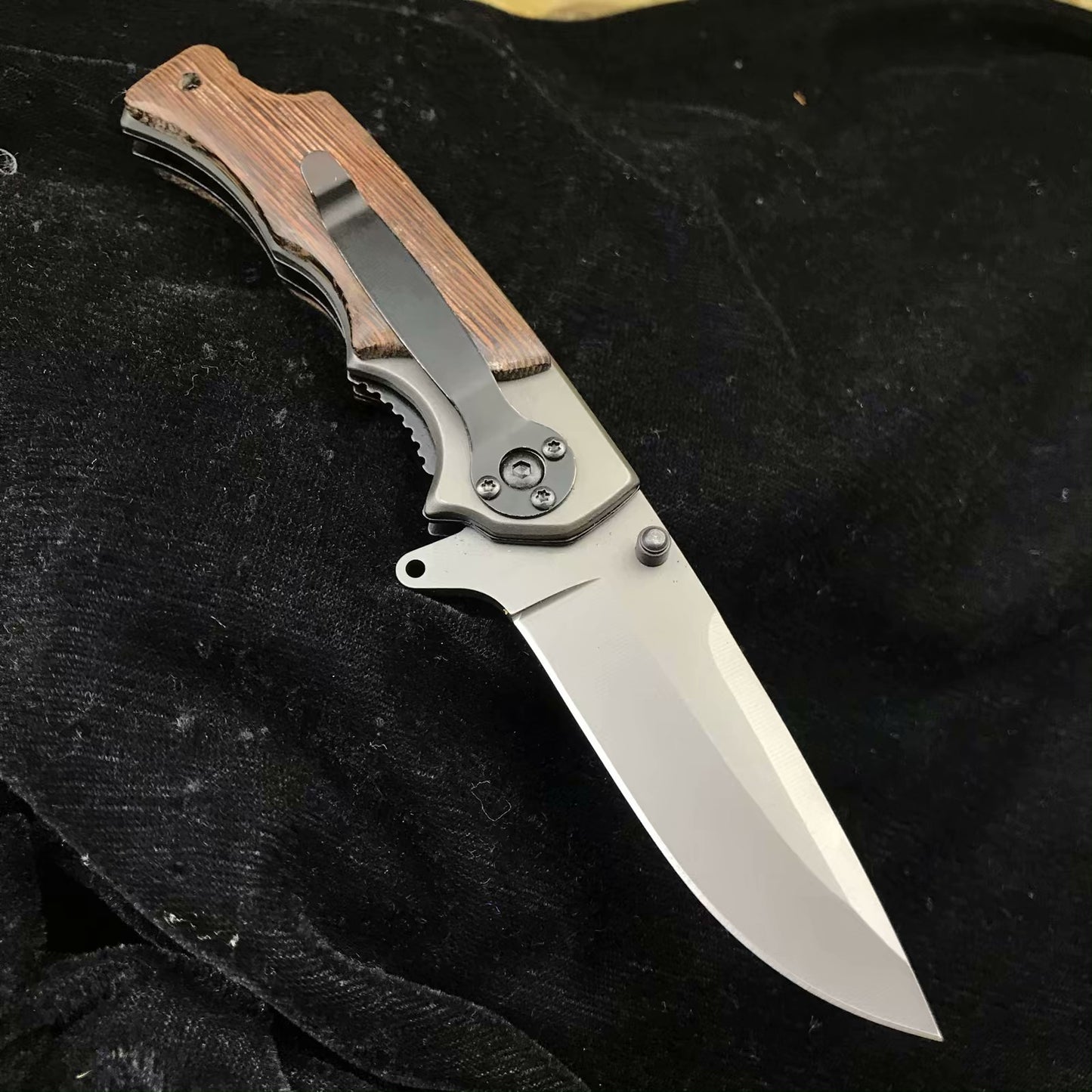 Browning All steel grey Plating coating, 5CR15 tactical spring assisted pocket knife folding knife