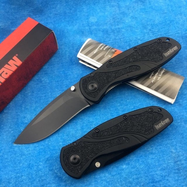 KERSHAW Outdoor Mini Camping 6061-t6 Aluminum, Black Anodized, Survival Knife Multifunctional Outdoor Tactical Rescue Tool Folding Hunting