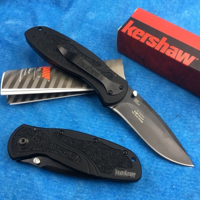 KERSHAW Outdoor Mini Camping 6061-t6 Aluminum, Black Anodized, Survival Knife Multifunctional Outdoor Tactical Rescue Tool Folding Hunting