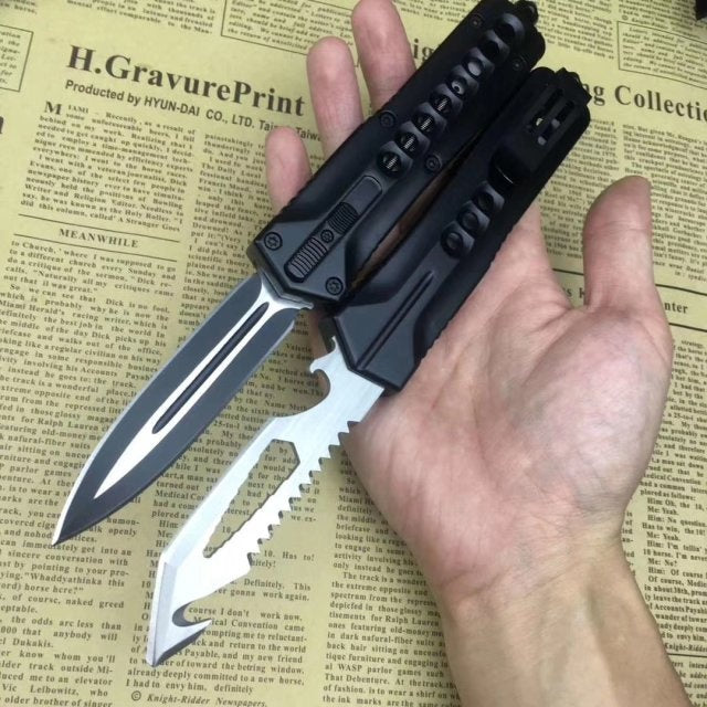 Microtech Eight hole handle pocket knife spring assisted opening knife OTF440 blade, tactical hunting EDC camping rescue tool in four styles