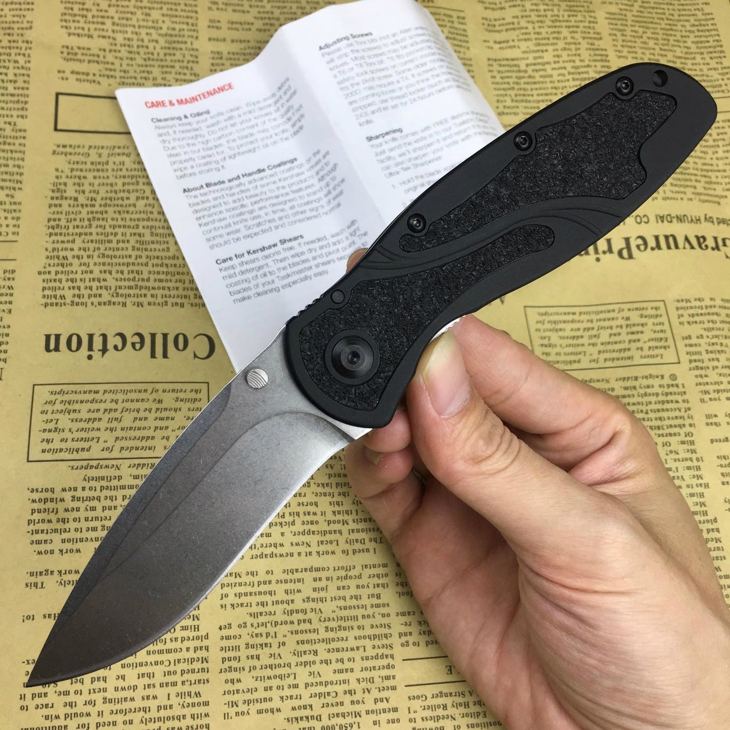 KERSHAW High quality spring assisted open S30V tactical rescue camping folding knife rescue tool aluminum anodized treatment