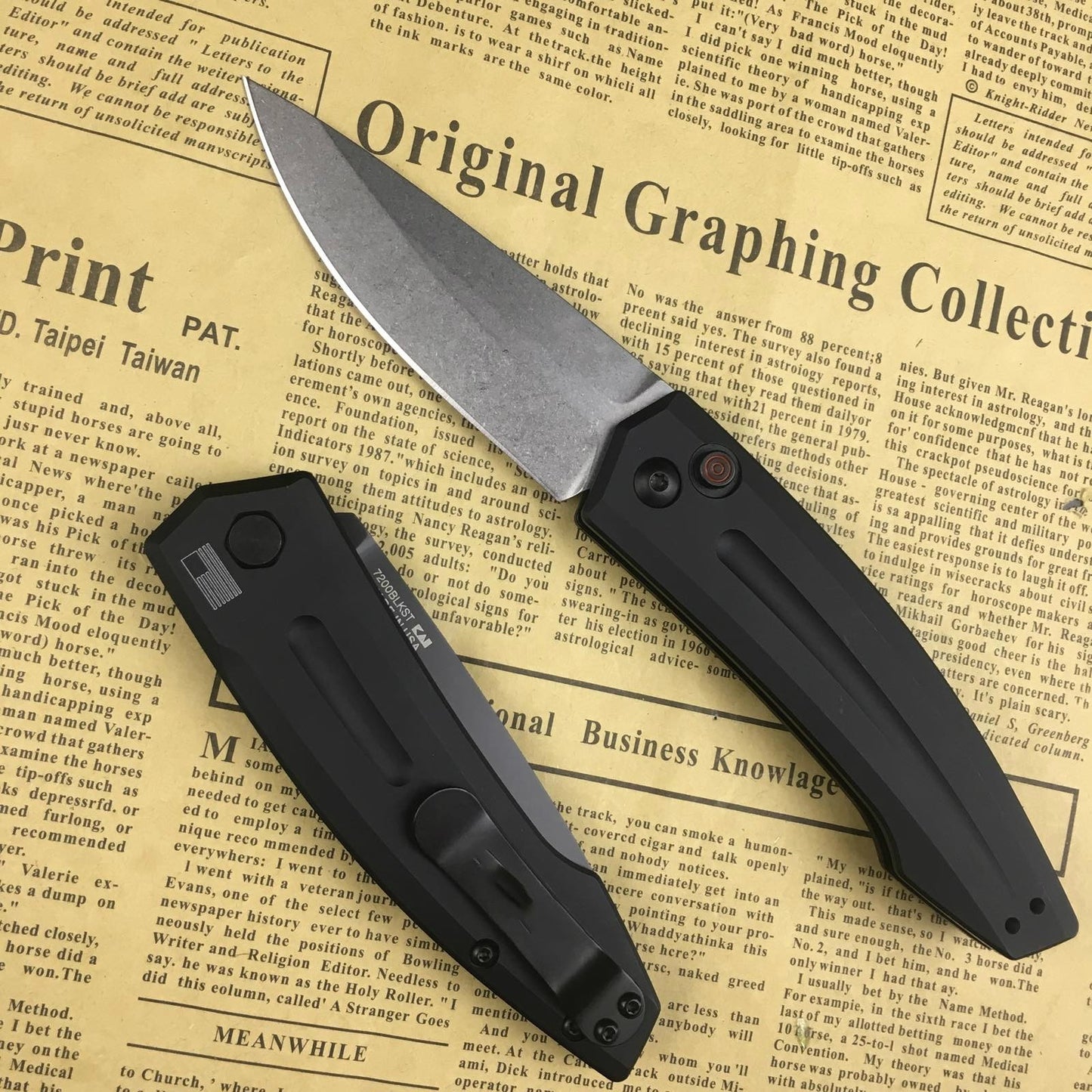 KERSHAW Black and silver blade D2 steel folding pocket knife hardness :58-60HRC tactical survival knife, camping knife, camping rescue tool