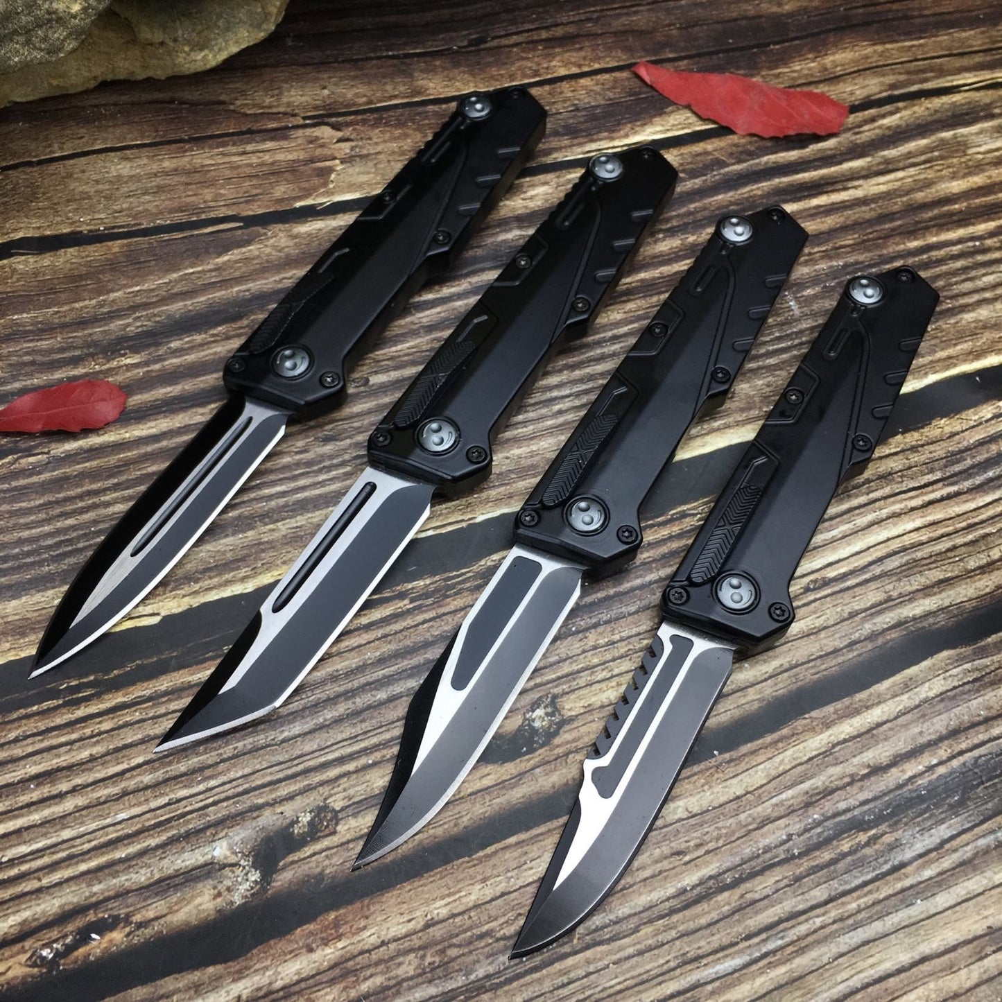 Tactical knife spring auxiliary 440C fixed blade double/single blade survival knife zinc-aluminum handle in four styles