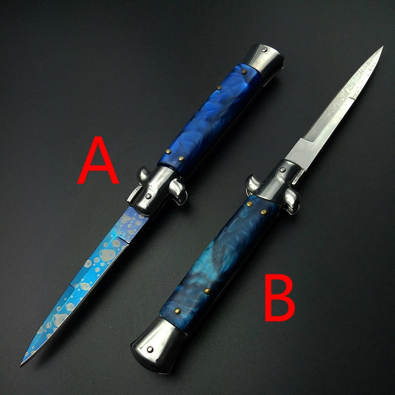 Beautiful Stiletto ITALY AKC Folding Blade Survival Dagger Tactical Spring Assist Knife