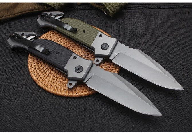 Browning Black&green steel folding knife tactical hunting survival EDC pocket knife 5CR13MOV practical camping outdoor combat portable tools