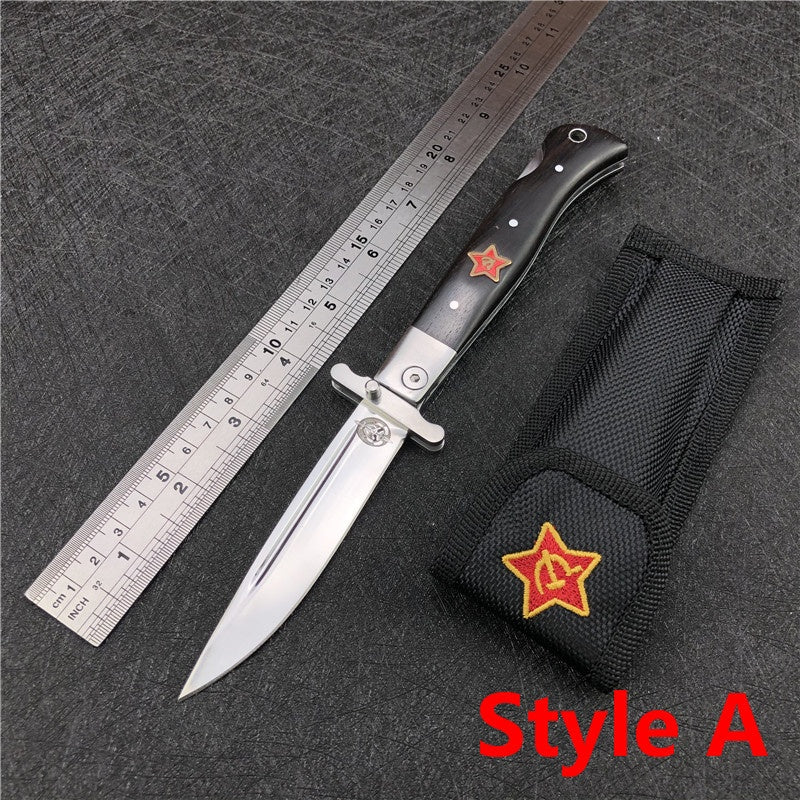 NEW Russian Finka NKVD (KGB) Wit EDC Pocket Knife Black and White Resin Handle 440C Blade Mirror Finish Outdoor Manual Folding Knife