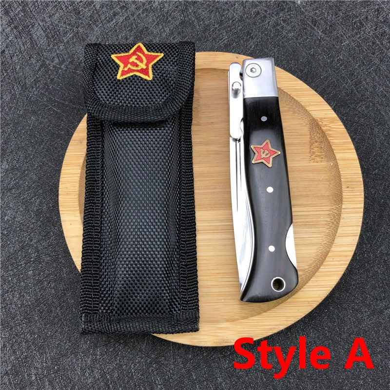 NEW Russian Finka NKVD (KGB) Wit EDC Pocket Knife Black and White Resin Handle 440C Blade Mirror Finish Outdoor Manual Folding Knife