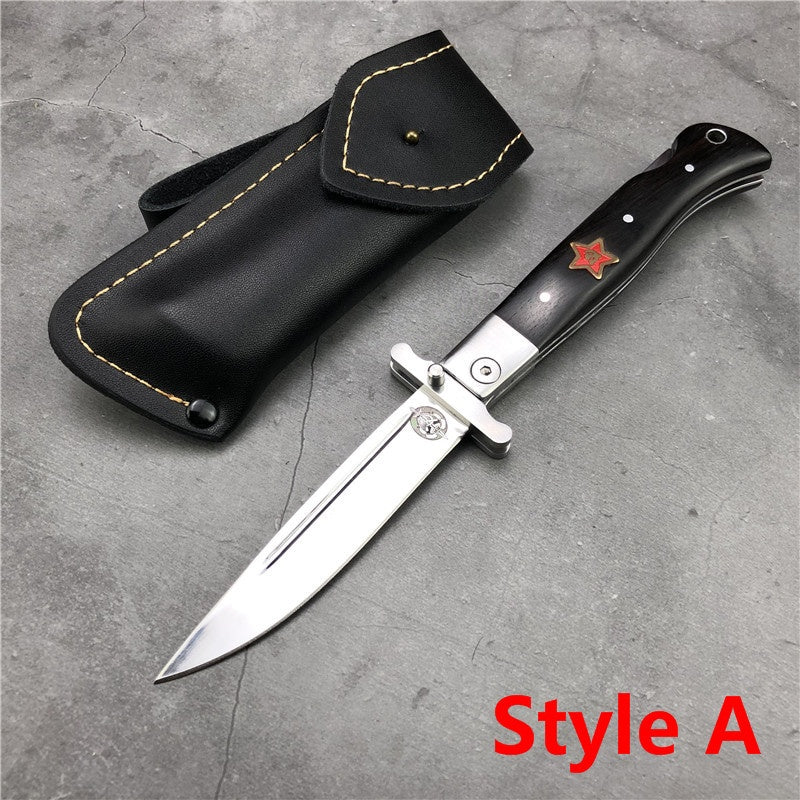 NEW Russian Finka NKVD (KGB) Wit EDC Pocket Knife Black and White Resin Handle 440C Blade Mirror Finish Outdoor Manual Folding Knife