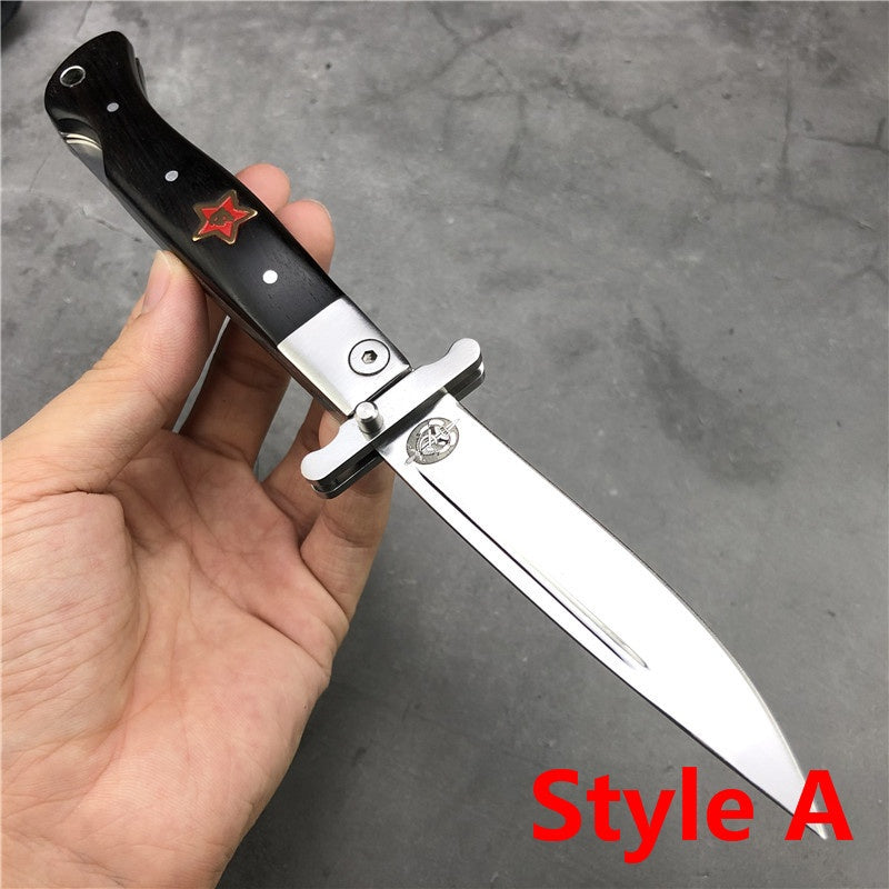 NEW Russian Finka NKVD (KGB) Wit EDC Pocket Knife Black and White Resin Handle 440C Blade Mirror Finish Outdoor Manual Folding Knife