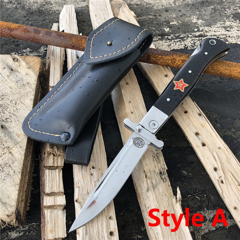 NEW Russian Finka NKVD (KGB) Wit EDC Pocket Knife Black and White Resin Handle 440C Blade Mirror Finish Outdoor Manual Folding Knife