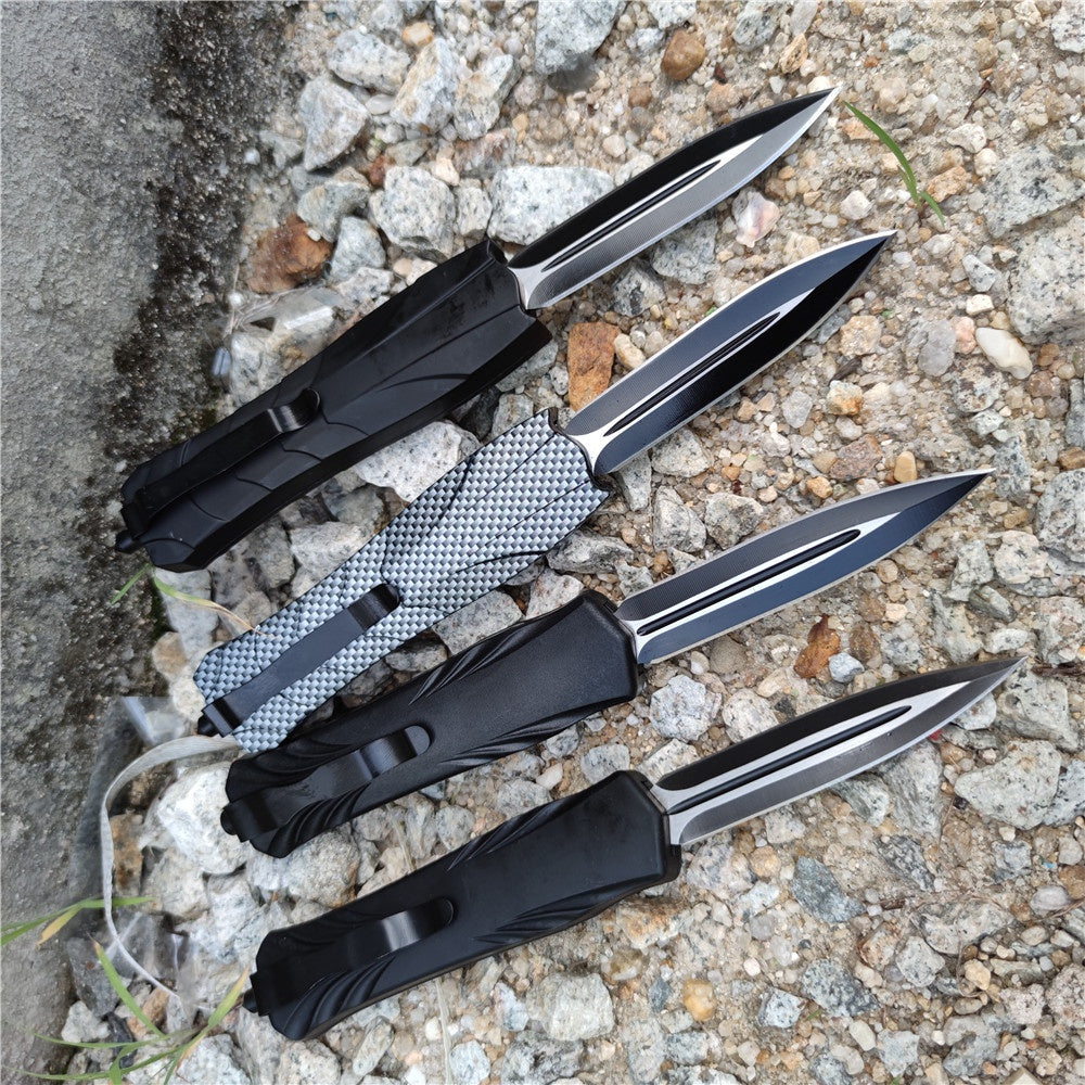 AUTO OTF stiletto spring Assisted Tactical Knife Switchblade outdoor camping self defense multitool Tanto Hunting automatic knives pocket