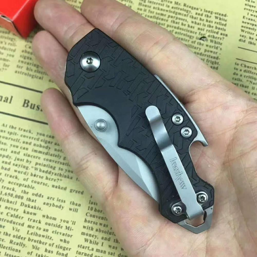 Kershaw 3800 Folding Pocket Knife 7Cr13 Steel Camping Knife Outdoor Mini keychain Knife EDC Multitool Small Knife Bottle Opener