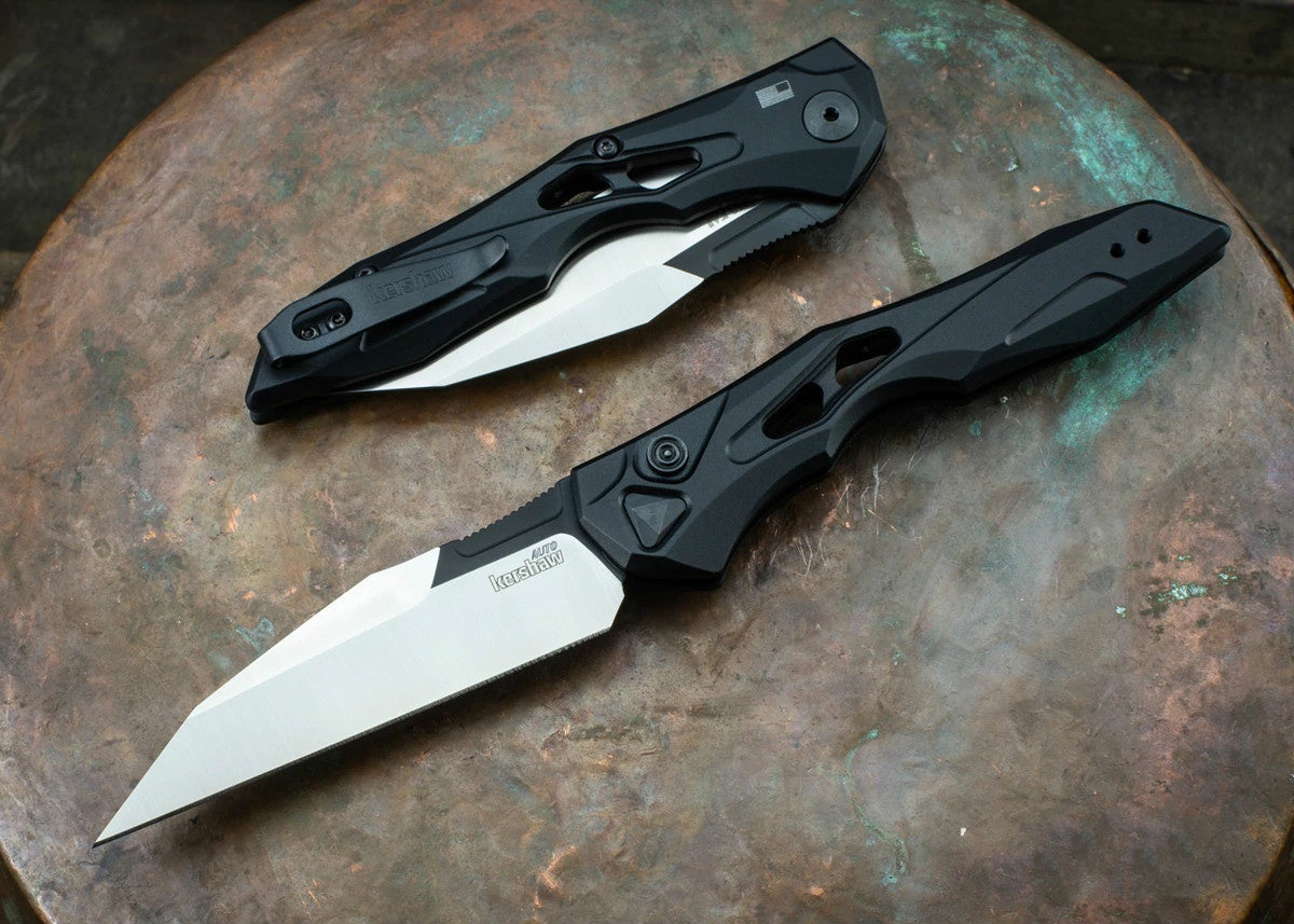 New Tactical knife KERSHAW 7650 Launch 13 AUTO Folding Knife 3.5" Two-Tone CPM-154 Wharncliffe Blade, Black Anodized Aluminum Handles