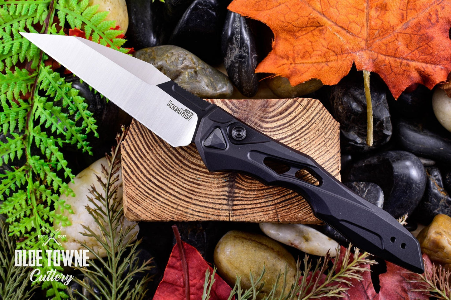 New Tactical knife KERSHAW 7650 Launch 13 AUTO Folding Knife 3.5" Two-Tone CPM-154 Wharncliffe Blade, Black Anodized Aluminum Handles