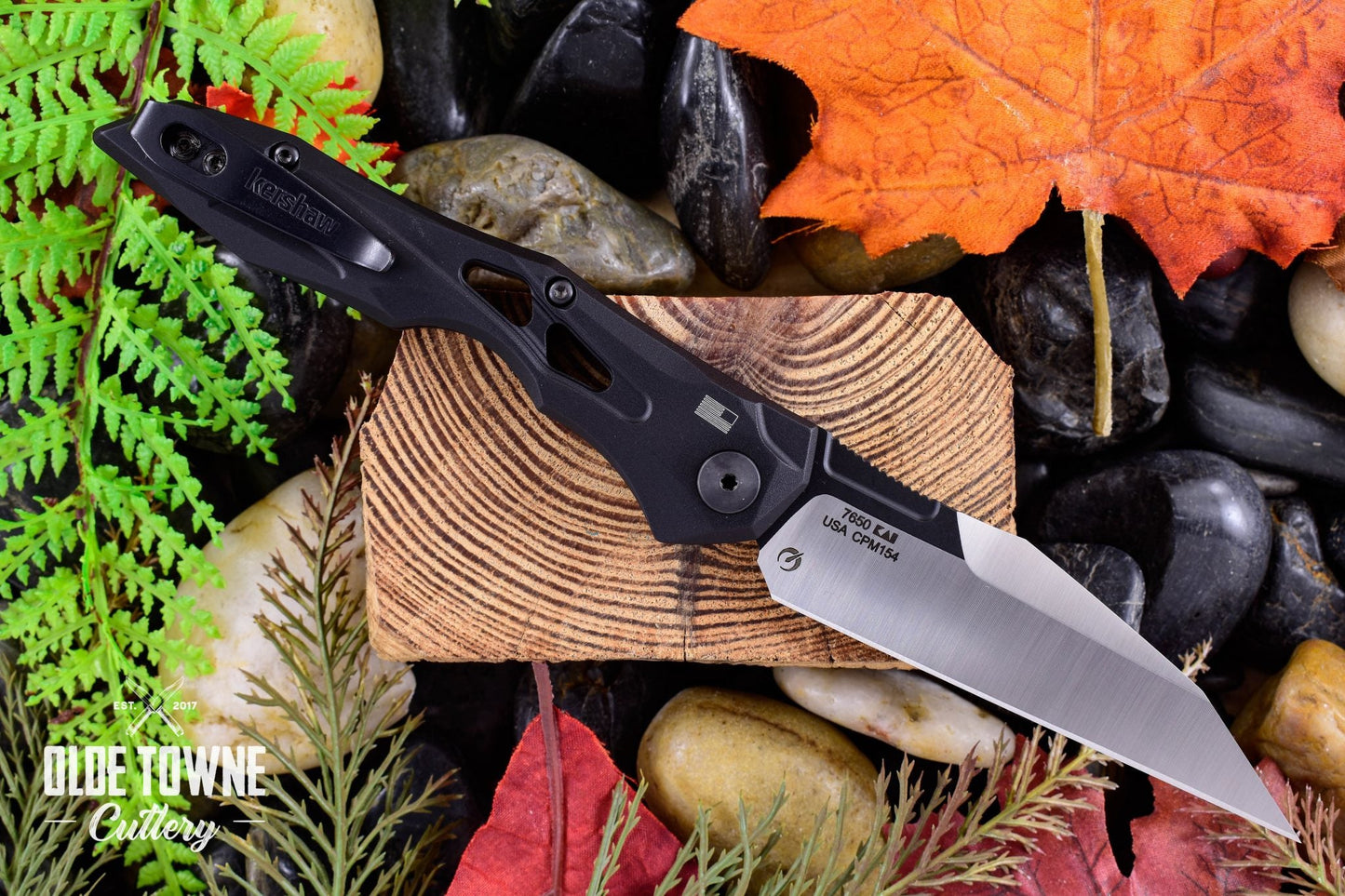 New Tactical knife KERSHAW 7650 Launch 13 AUTO Folding Knife 3.5" Two-Tone CPM-154 Wharncliffe Blade, Black Anodized Aluminum Handles