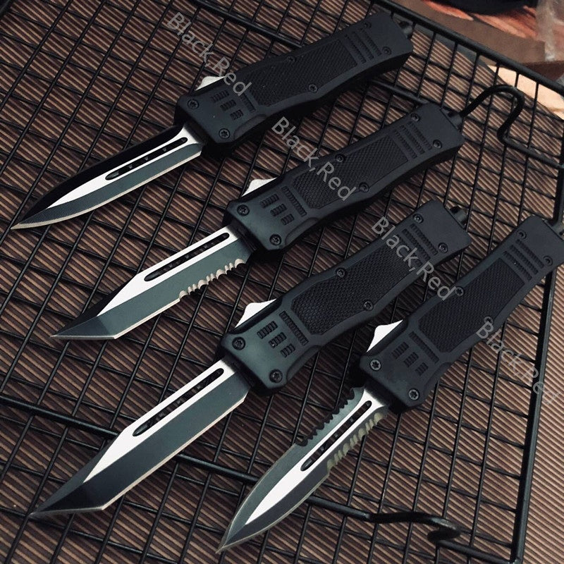 Microtech 2021 NEW Tactical OTF Spring Assist Knife Hunting Flick Blade Survival EDC Tools Auto Fixed Blades Aviation Aluminum Handle Camping Safety Cutting KNIVES Fishing Tool Knifes-5 STYLES