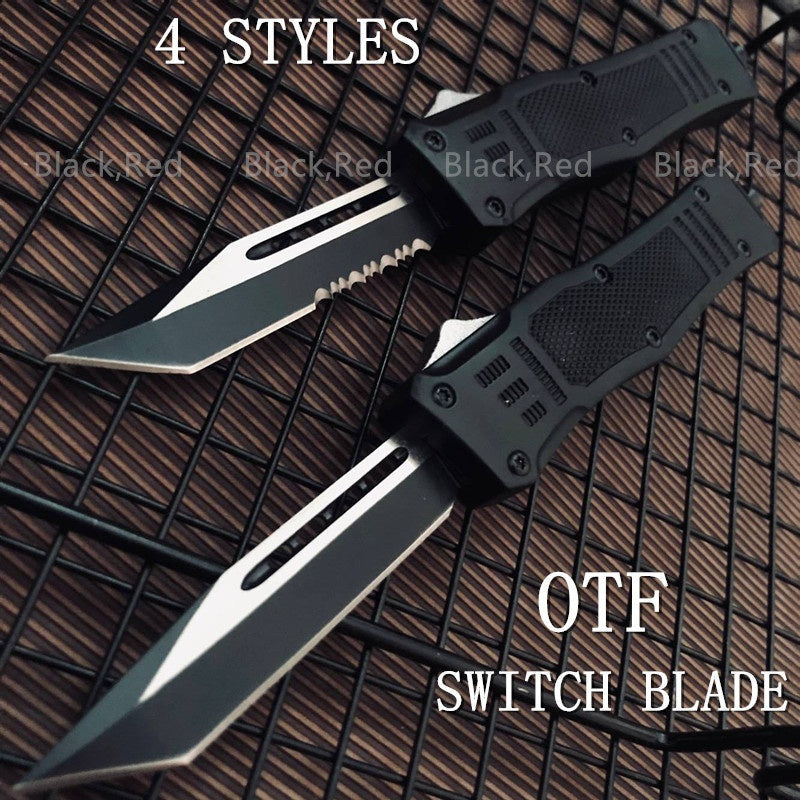 Microtech 2021 NEW Tactical OTF Spring Assist Knife Hunting Flick Blade Survival EDC Tools Auto Fixed Blades Aviation Aluminum Handle Camping Safety Cutting KNIVES Fishing Tool Knifes-5 STYLES