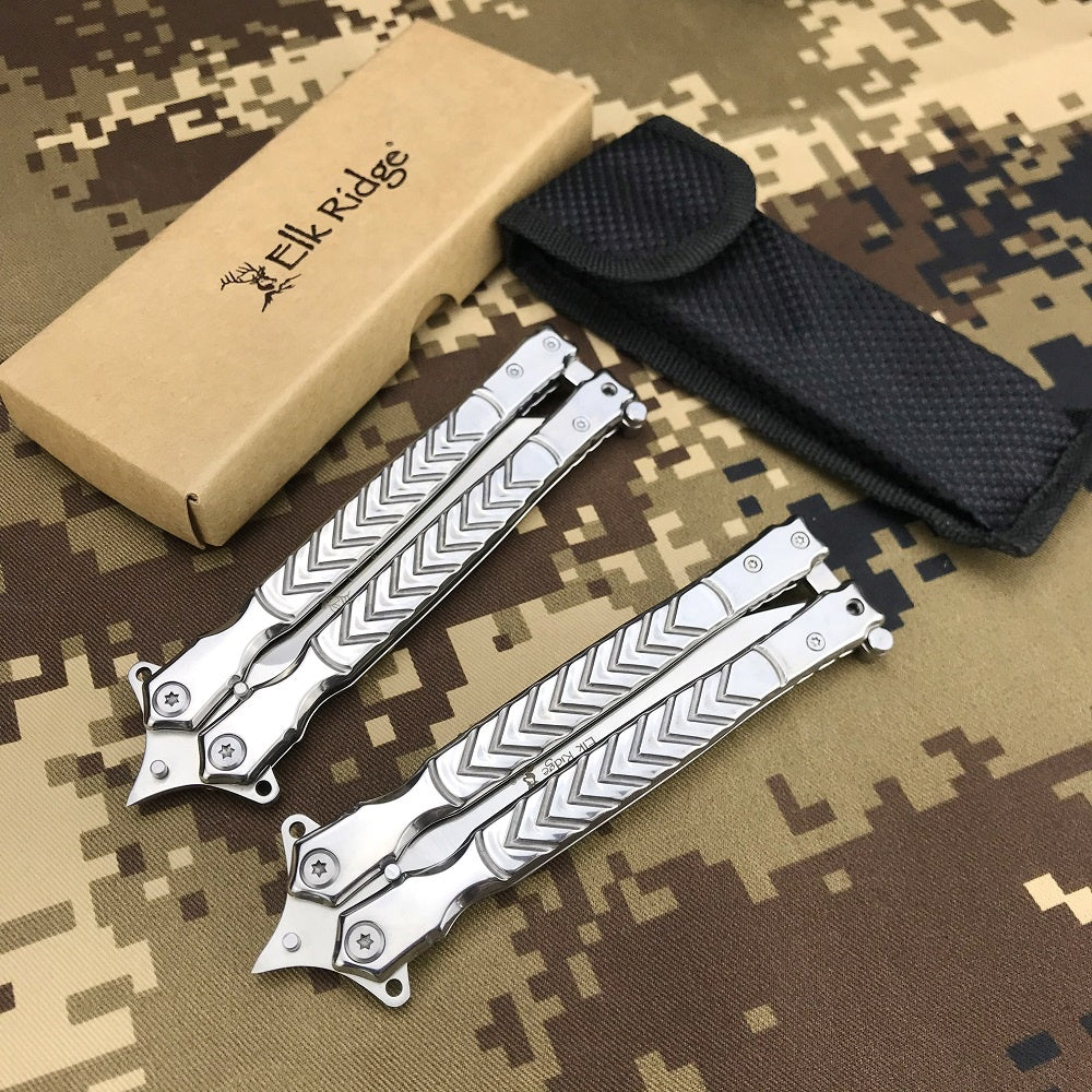 Elk Ridge Practice Knife Butterfly Trainer Balisongs Butterfly Knives Sharp Outdoor Tactical Knifes Hunting Combat Tool