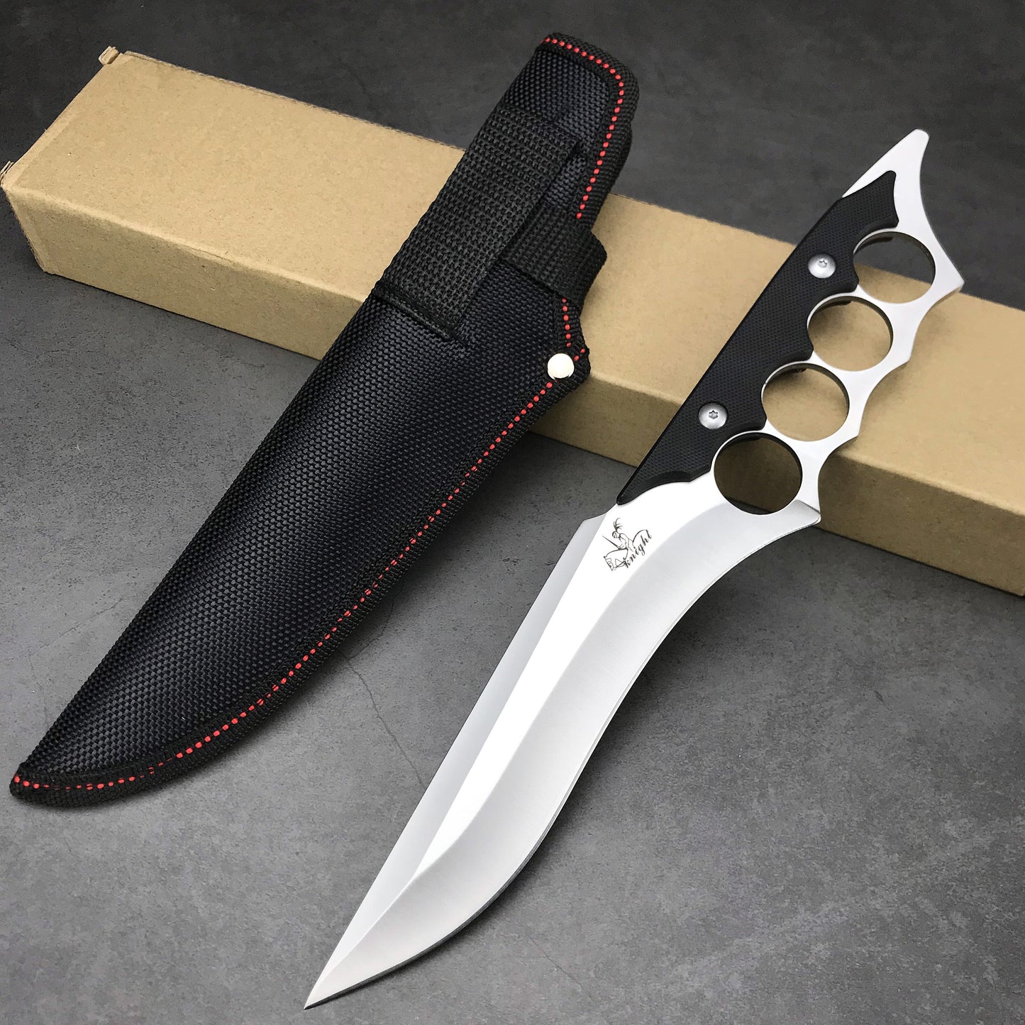 New Knuckles Knife Fixed Blade Knife 9cr18mov Steel Blade G10 Handle knife High Hardness Army Knife Mini Wrangler Knife Wilderness Survival Knife Non-folding Knife With Knife Sheath