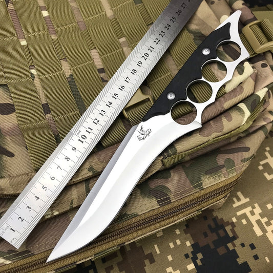 New Knuckles Knife Fixed Blade Knife 9cr18mov Steel Blade G10 Handle knife High Hardness Army Knife Mini Wrangler Knife Wilderness Survival Knife Non-folding Knife With Knife Sheath