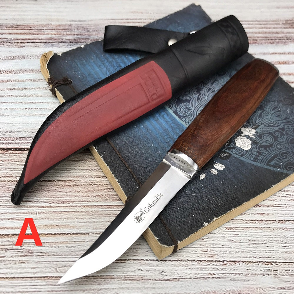 Columbia Nordic hunting 440C Blade knife Outdoor Portable Army Knife Multi-function Knife High Hardness Hunting Camping Gift Leather Sheath