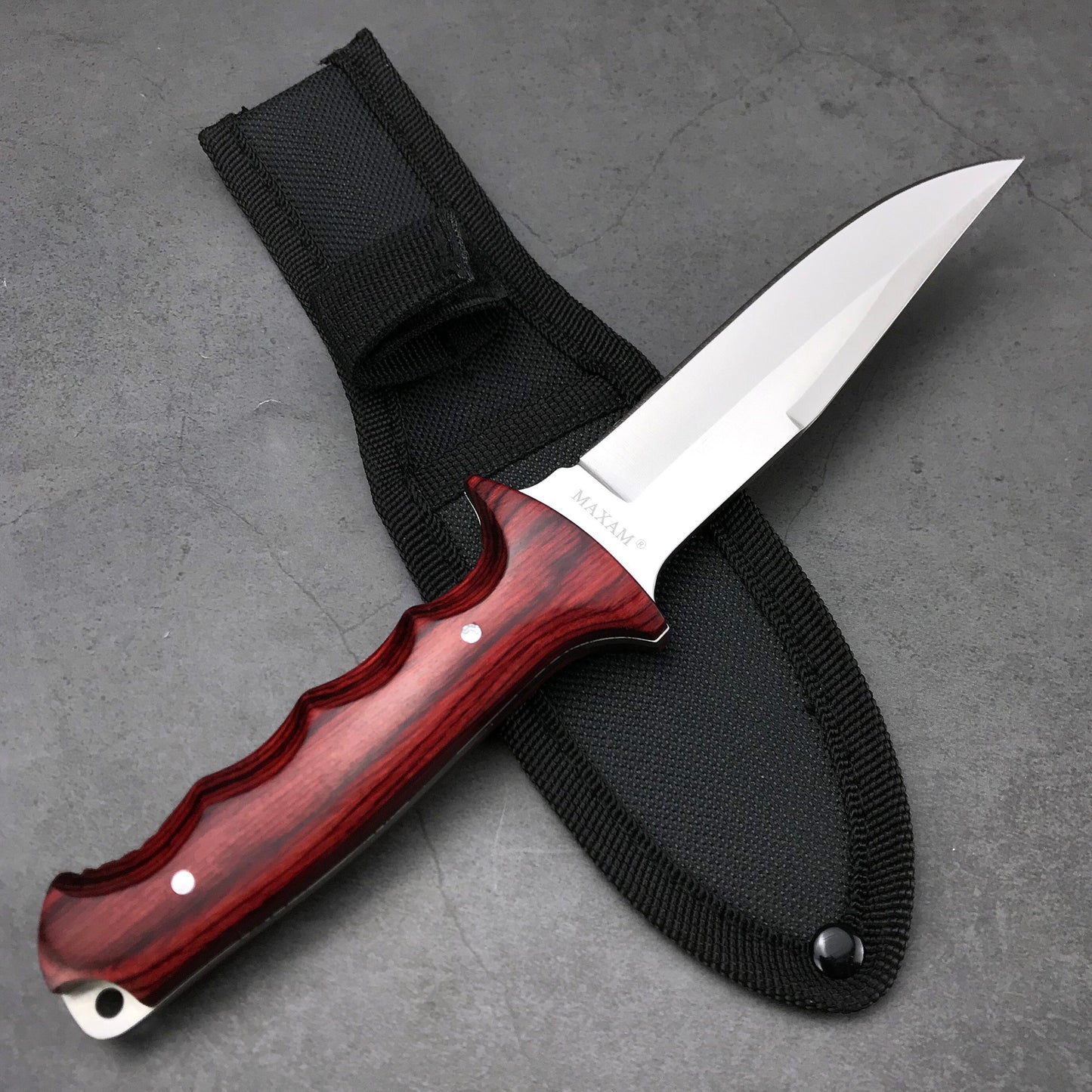 Japanese 440C Outdoor Self-defence Fishing Knife Color Wood Handle  Jungle Hunting Knife Sharp Tactical Knife + Nylon Sheath