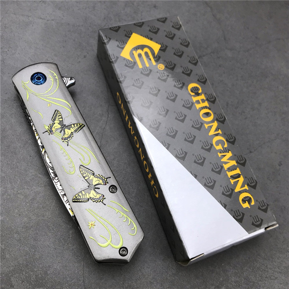 CHONG MING CM83 Folding Knife Outdoor Mini Camping Stainless Handle Survival Knife 8cr13mov Blade Multifunction Outdoor Tactical Rescue Tools