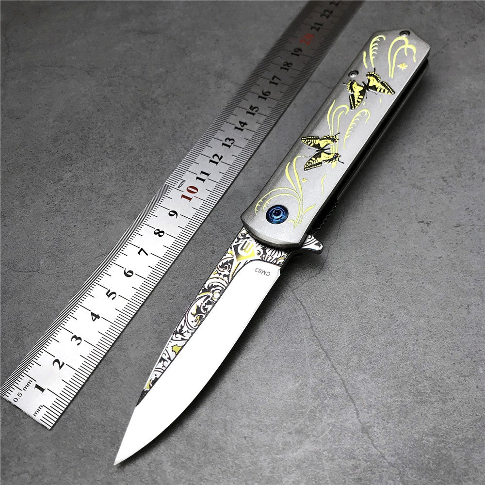 CHONG MING CM83 Folding Knife Outdoor Mini Camping Stainless Handle Survival Knife 8cr13mov Blade Multifunction Outdoor Tactical Rescue Tools