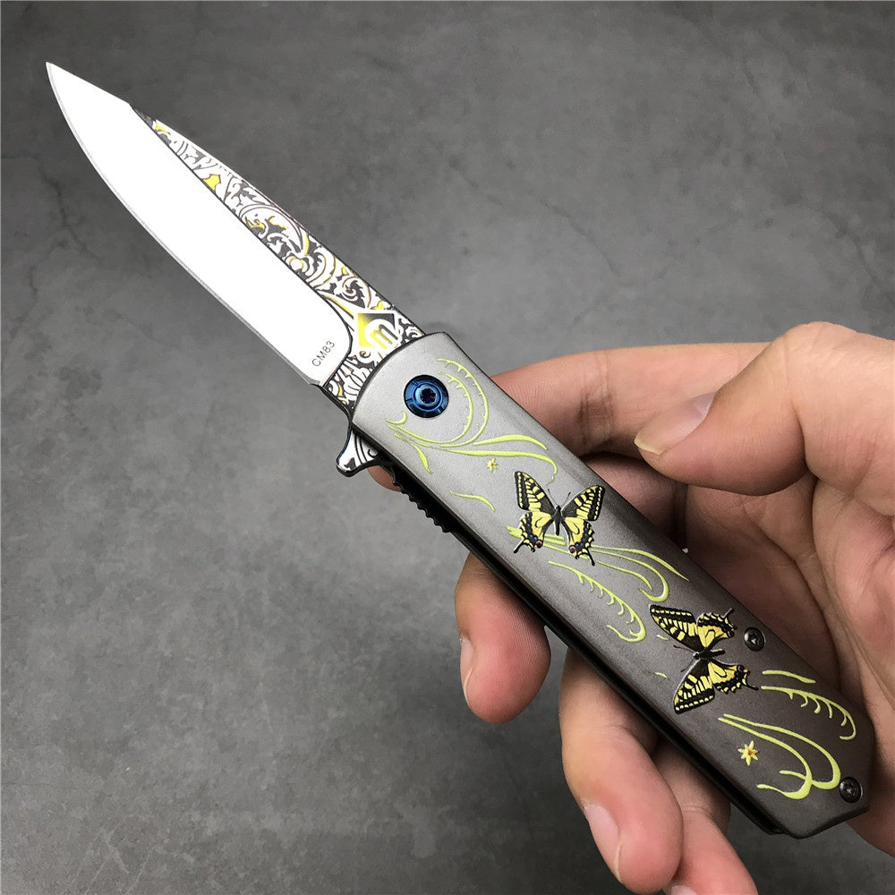 CHONG MING CM83 Folding Knife Outdoor Mini Camping Stainless Handle Survival Knife 8cr13mov Blade Multifunction Outdoor Tactical Rescue Tools