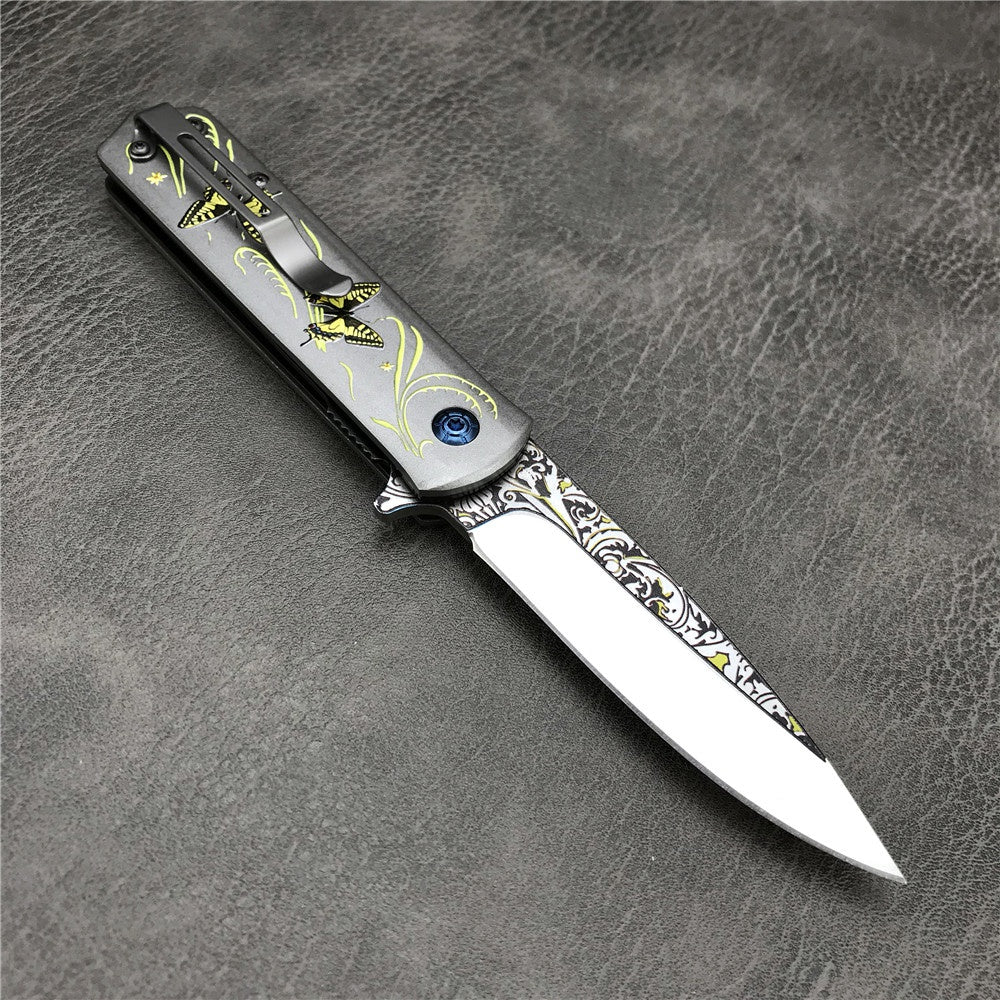 CHONG MING CM83 Folding Knife Outdoor Mini Camping Stainless Handle Survival Knife 8cr13mov Blade Multifunction Outdoor Tactical Rescue Tools