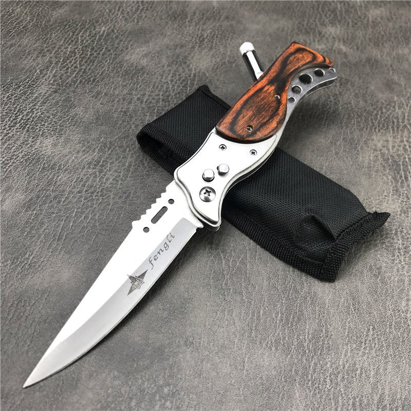 Spring Assist Knife Automatic side jump knife with light Portable Survival Dagger Tactical folding pocket knife Hunting&Tactical Knives outdoor camping knife flick knife military knife