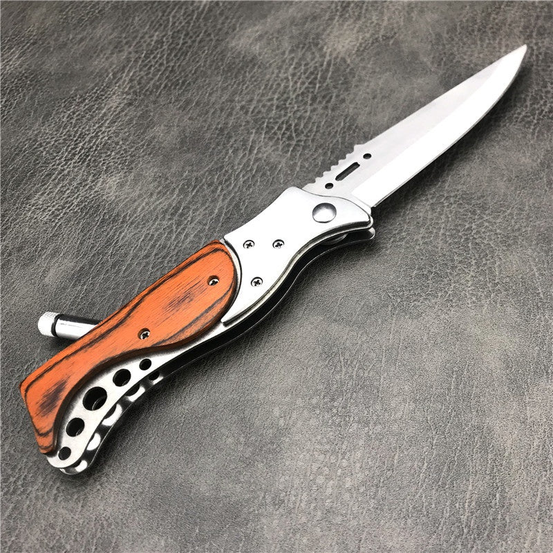 Spring Assist Knife Automatic side jump knife with light Portable Survival Dagger Tactical folding pocket knife Hunting&Tactical Knives outdoor camping knife flick knife military knife