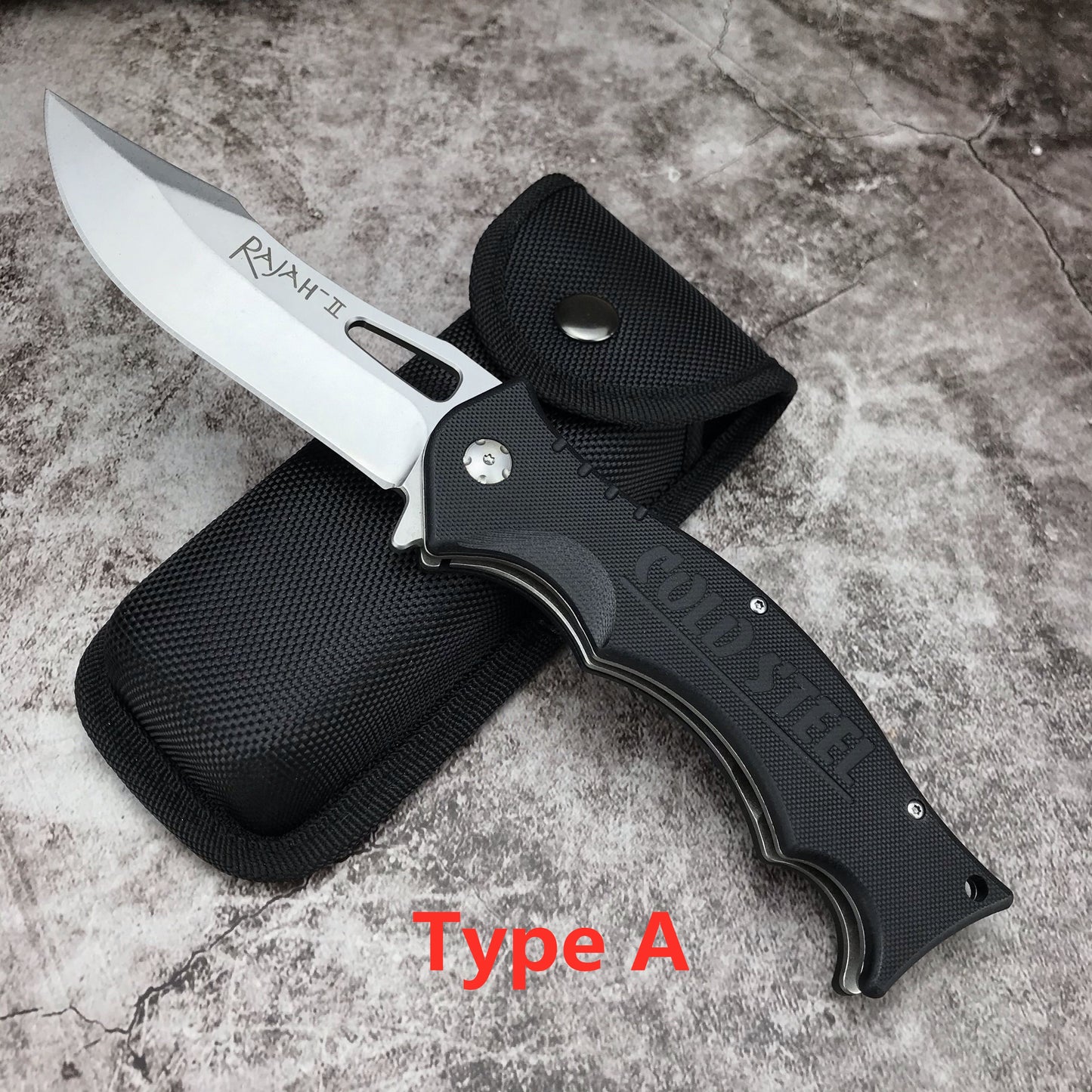 Cold Steel Folding Knife ABS Handle Tactical Self-Defense Folding Blade Knife Stiletto Folding Survival Knife Folding Blade Knife