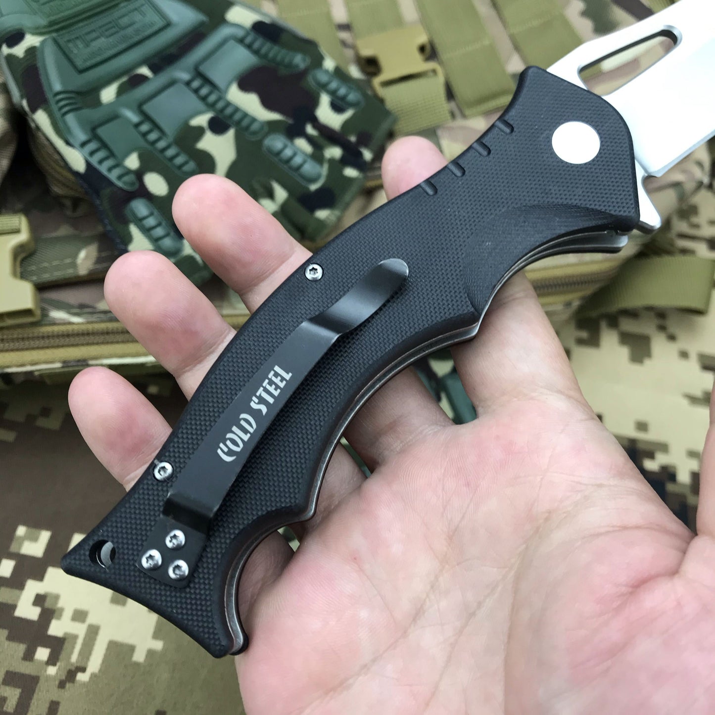 COLD STEEL Folding Knife ABS Handle Tactical Self-Defense Folding Blade Knife Stiletto Folding Survival Knife Folding Blade Knife