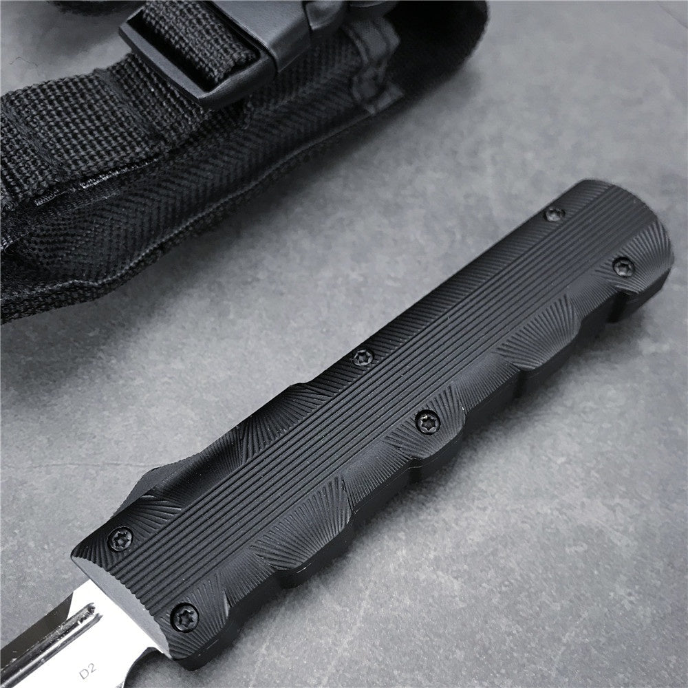 Tactical Switchblade Pocket Knife AUTOMATIC Push Tactical Spring Assist Aluminum Alloy Hnadle Knife Army Hunting Camping Outdoor Survival Knife