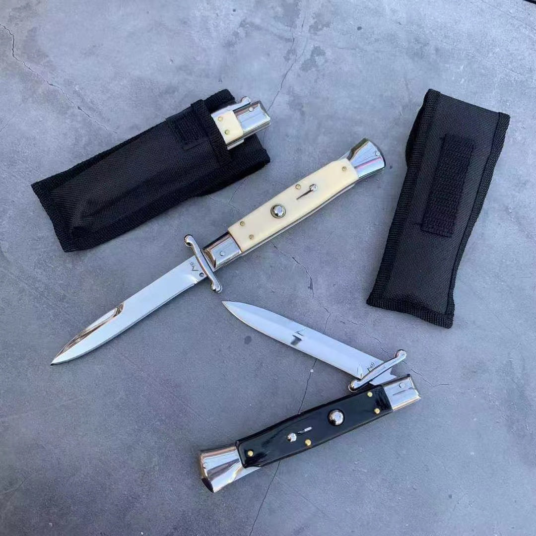 NEW ITALY AKC Stiletto Switchblade Spring Knife  Automatic Knives Quick Opening Assisted Camping Tactical Tools