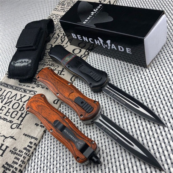 2021 NEW Benchmade Heretic Quick Jump Spring Switch Auxiliary Straight Out Dagger Automatic OTF Knife Arrow Double Blade Outdoor Camping Hunting Tactical Tools