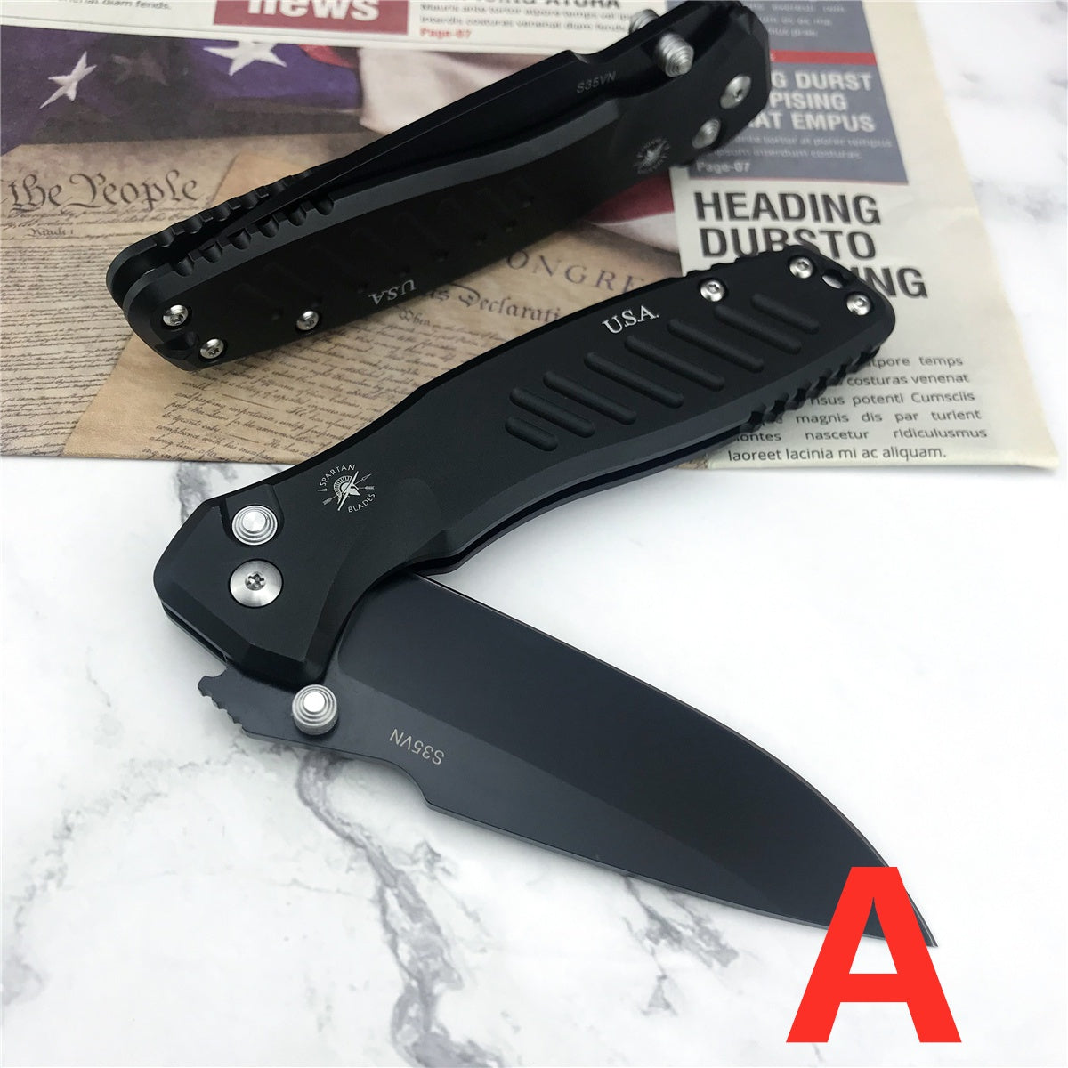 Spartan Folding Blades Pallas Drop Black PVD SF3BK KNIFE EDC Hunting Camping Pocket Knives