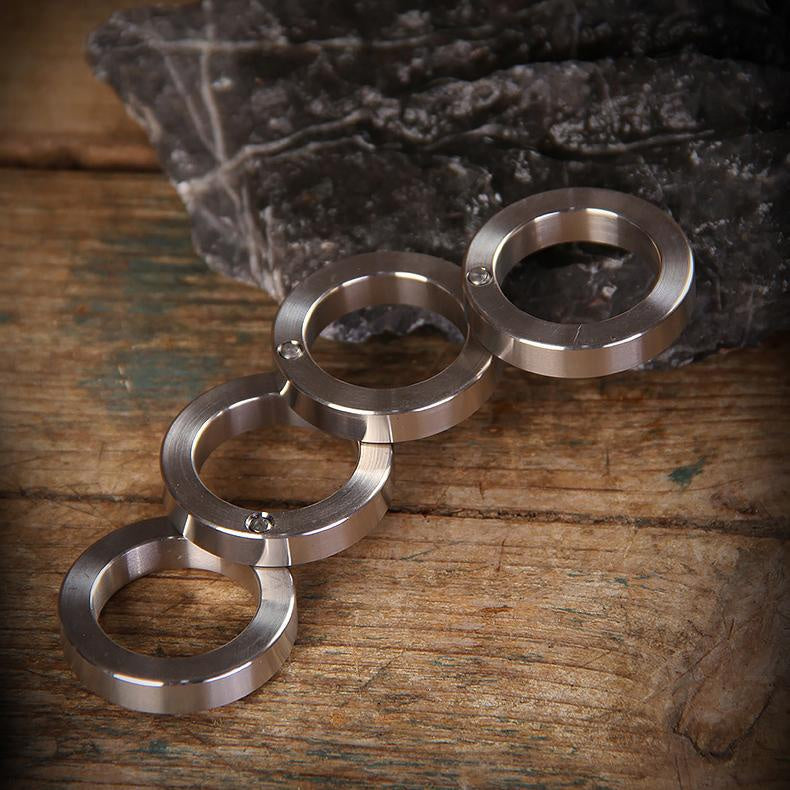 NEW 2PCS/1PCS Kung Fu Finger Magic Ring Self Defense Stainless Steel brass knuckles Survival Tool