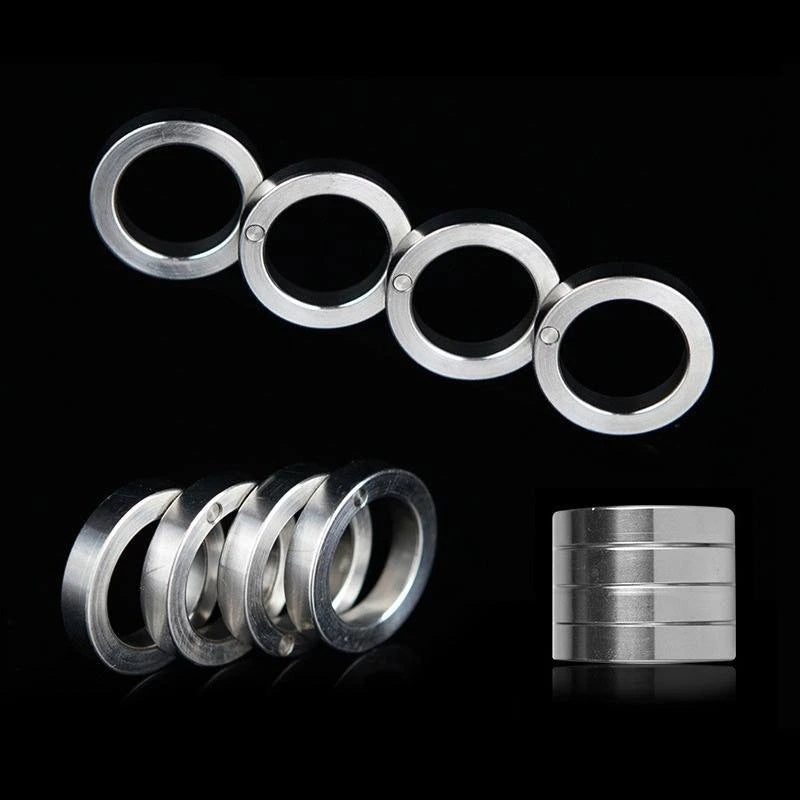 NEW 2PCS/1PCS Kung Fu Finger Magic Ring Self Defense Stainless Steel brass knuckles Survival Tool