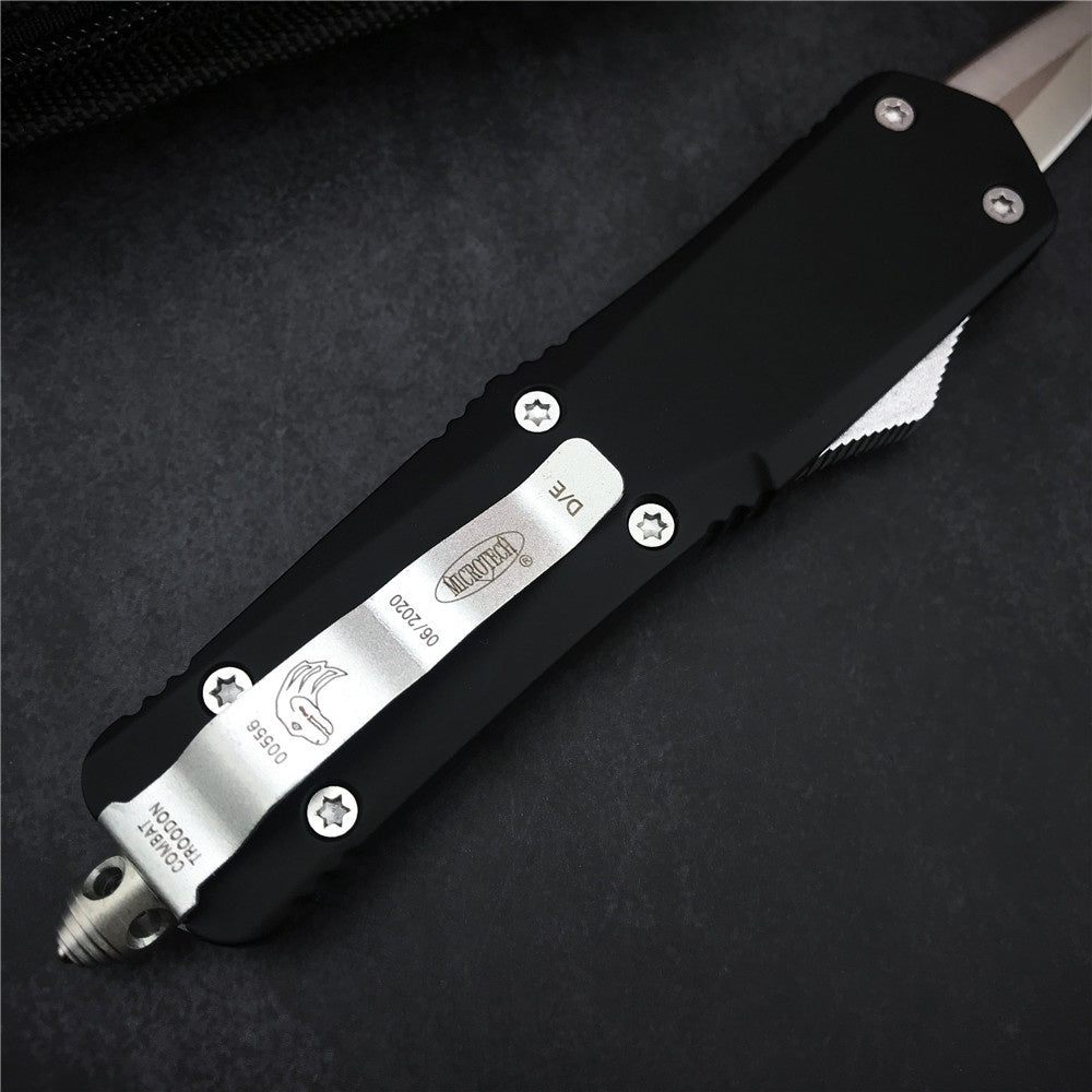 Microtech OTF Knife Aluminium Alloy Handle Tactical Rescue Pocket Hunting Knifes Outdoor Combat Camping Self Defense Knives Gift K Sheath& Knife Bag