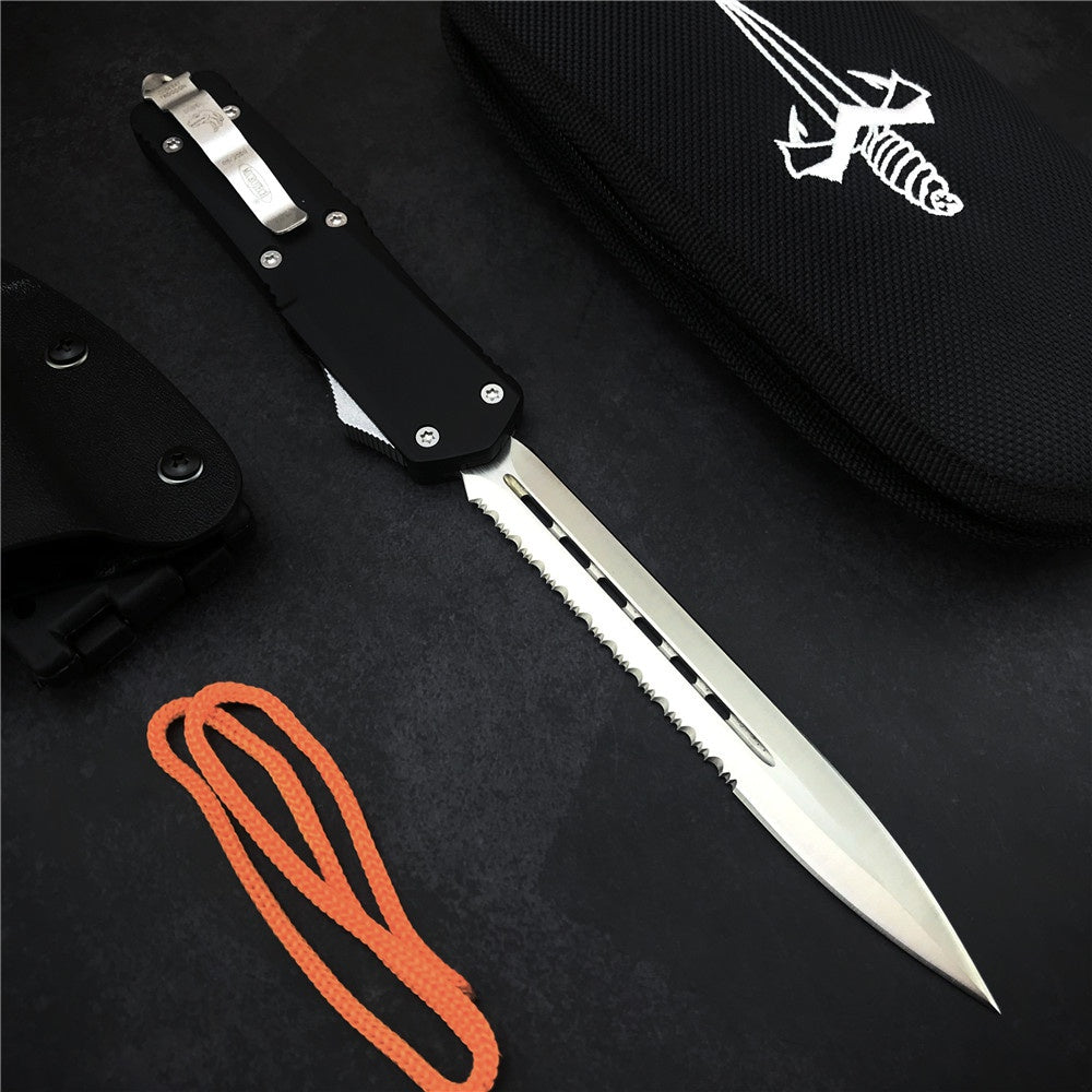 Microtech OTF Knife Aluminium Alloy Handle Tactical Rescue Pocket Hunting Knifes Outdoor Combat Camping Self Defense Knives Gift K Sheath& Knife Bag